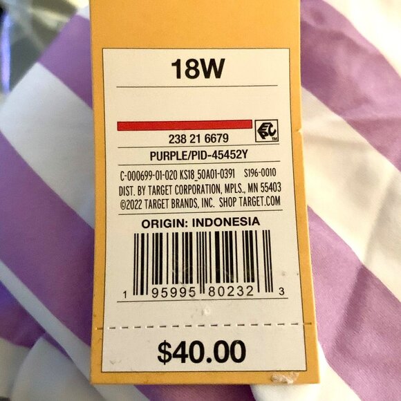 Kona Sol Plus One Piece Purple Stripe Print V-Neck High Leg Swim Suit 18W Plus - Picture 8 of 10